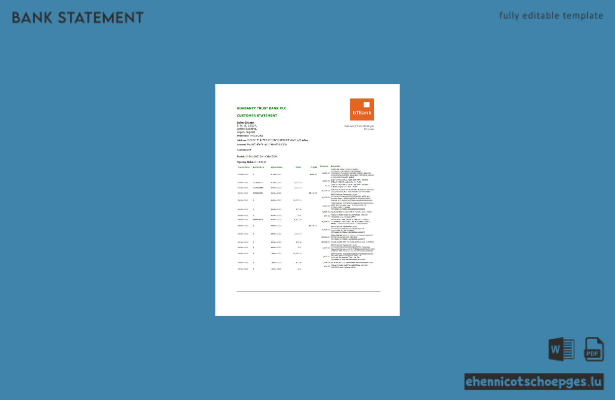 Nigeria GTBank Adressnachweis Kontoauszug Wortbeispiel Vorschau